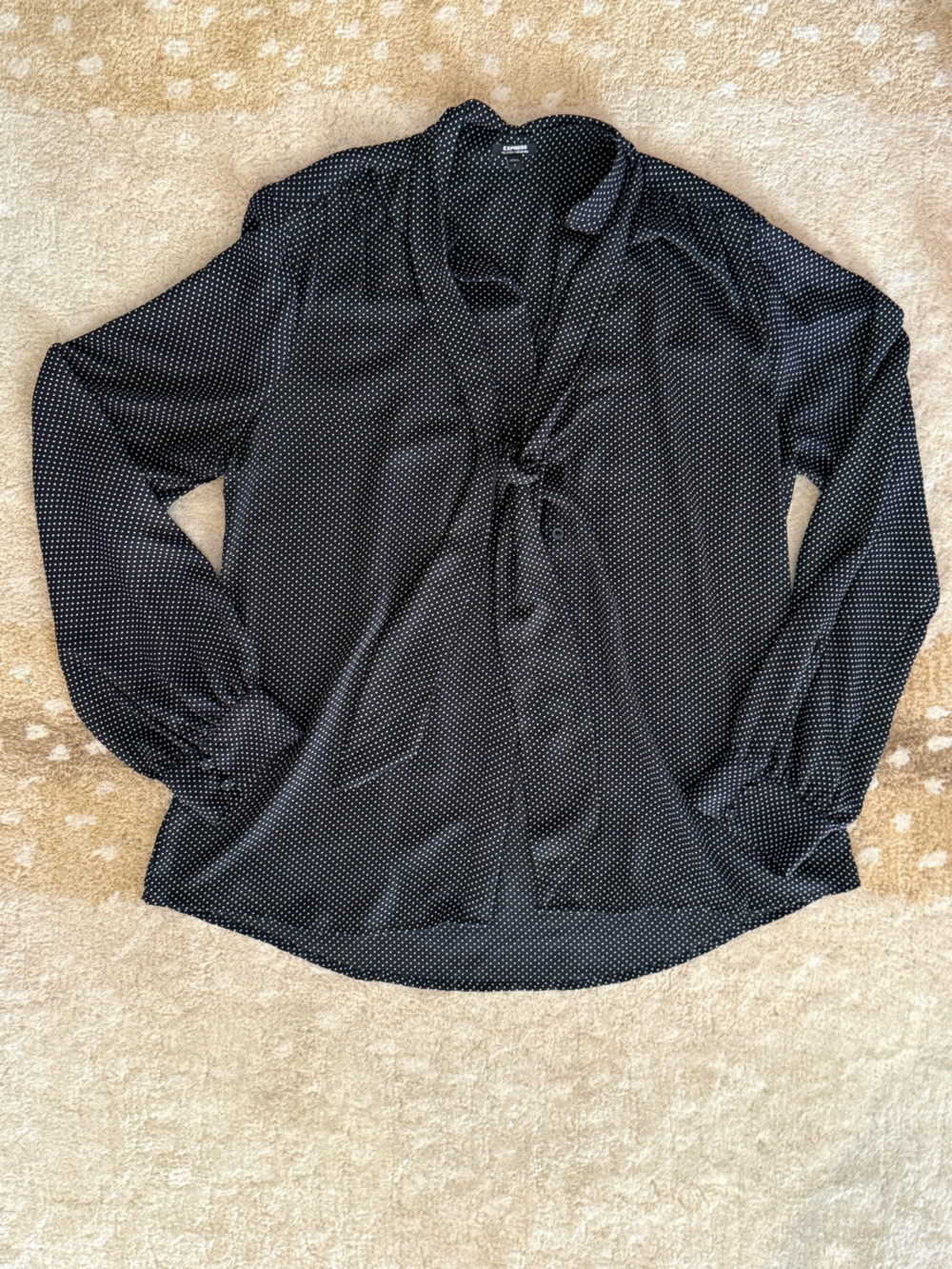 Express Black Shirt with White Micro Dots